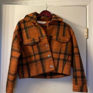 ASTR Dakota Rust Orange Plaid Jacket